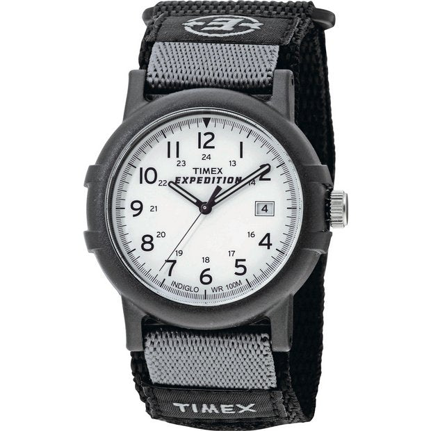 Timex men's black fabric strap watch - British product