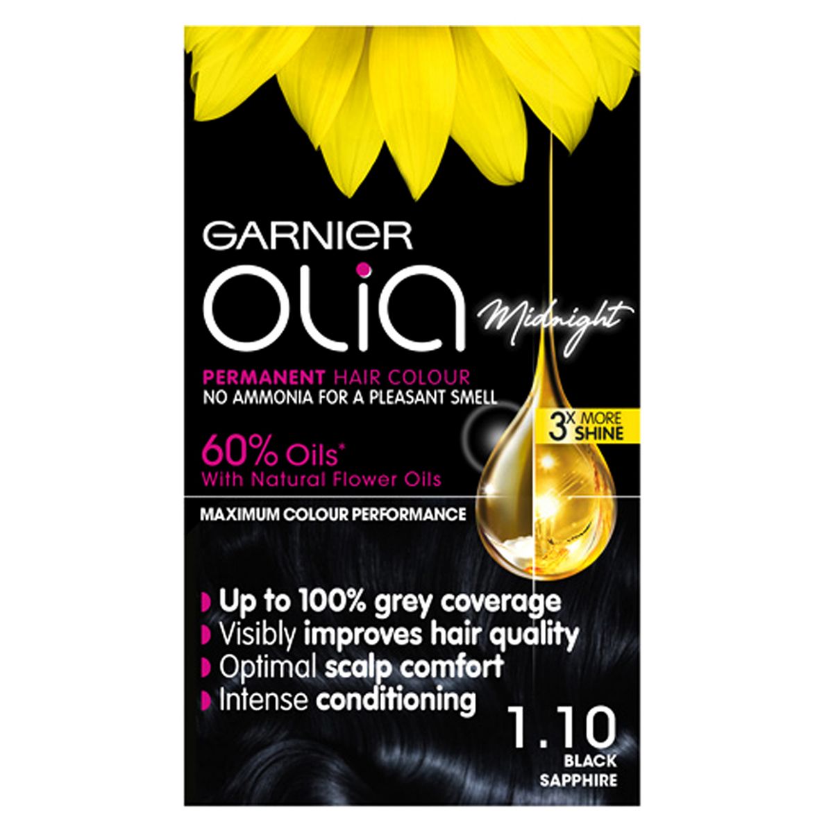 Garnier Olia Hair Colourant 1.10 Black Sapphire 271g GOODS Boots   