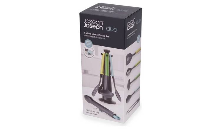 Joseph Joseph 5 piece cooking utensil set with stand, UK version