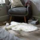 Habitat Sheepskin Faux Fur Cream Shaggy Rug 60x90cm, UK version