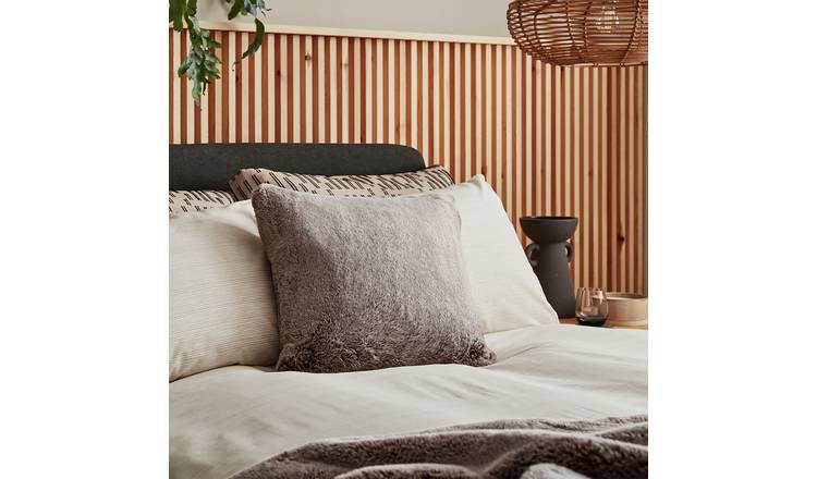 Habitat brown faux fur cushion 43x43cm, UK version