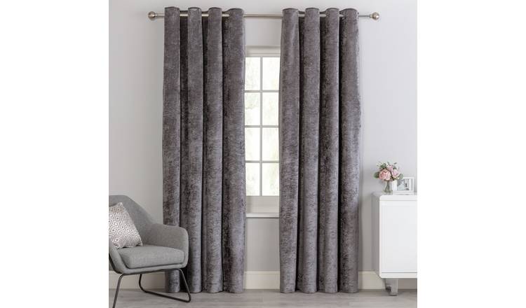 Argos Home Charcoal Eyelet Curtains 229x229cm - British product