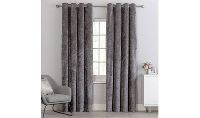 Rideaux en velours froissé à œillets Argos Home Charbon 229x229cm
