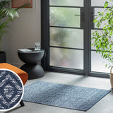 Argos Home geometric blue cotton flatweave rug 80x110cm - British product