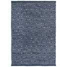 Argos Home geometric blue cotton flatweave rug 80x110cm - British product