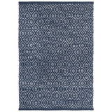 Argos Home geometric blue cotton flatweave rug 80x110cm - British product
