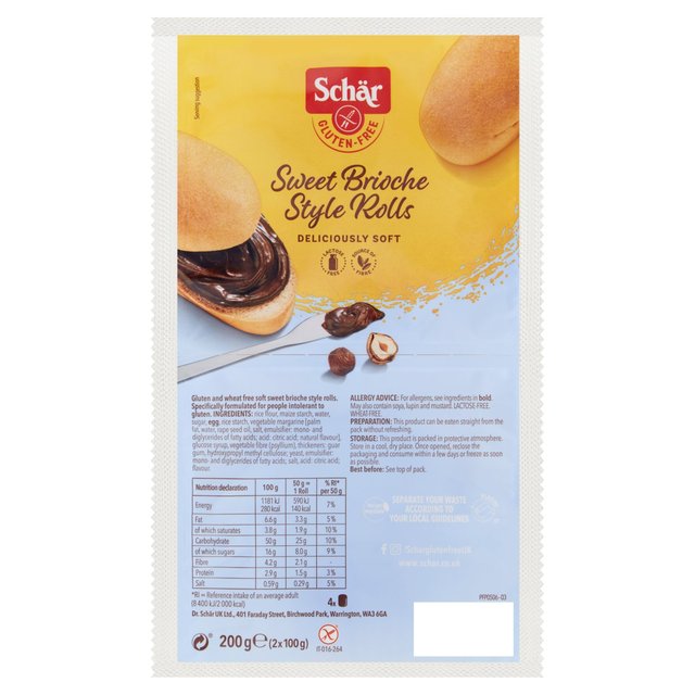 Schar Gluten Free Sweet Brioche Rolls   4 x 50g GOODS M&S   