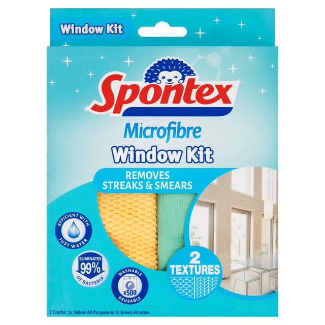 Spontex Microfibre Window Kit   2 per pack GOODS M&S   