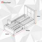 XR Living Ava white TV LED bed frame single (British brand)