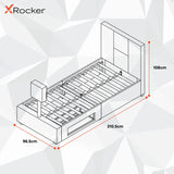 XR Living Ava white TV LED bed frame single (British brand)