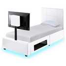 XR Living Ava white TV LED bed frame single (British brand)