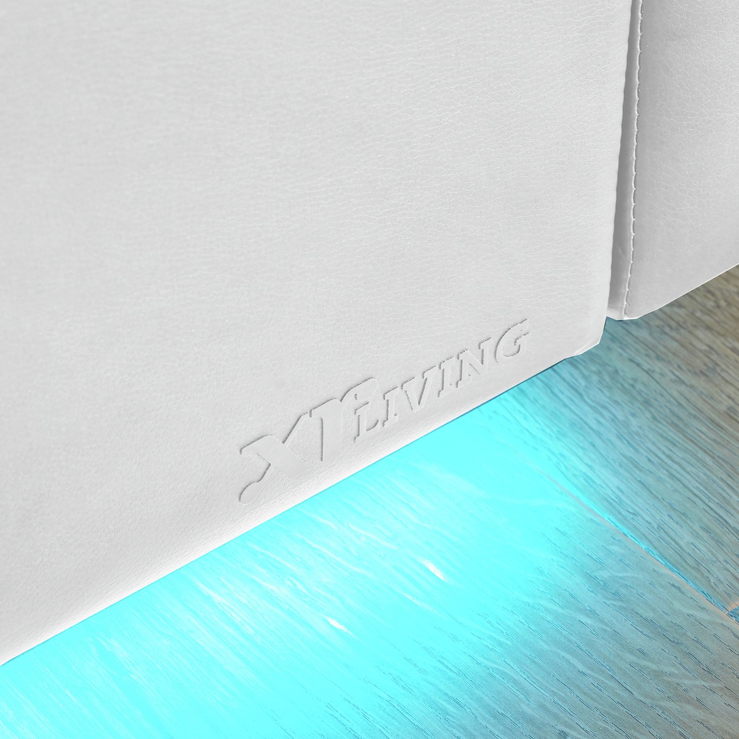 XR Living Ava white TV LED bed frame single (British brand)