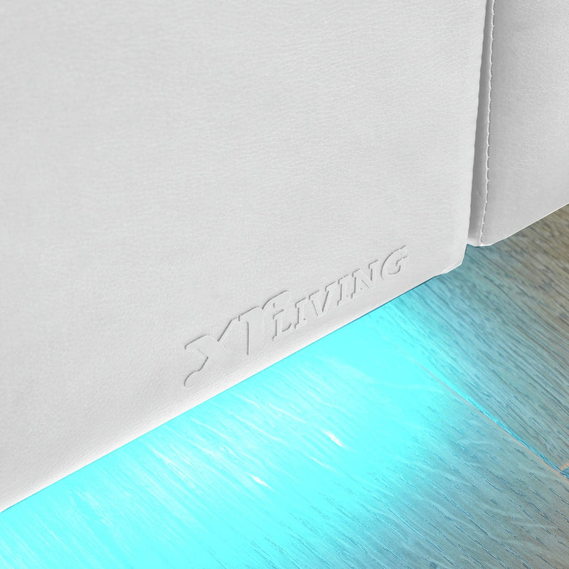 XR Living Ava white TV LED bed frame single (British brand)