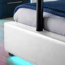 XR Living Ava white TV LED bed frame single (British brand)