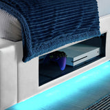 XR Living Ava white TV LED bed frame single (British brand)