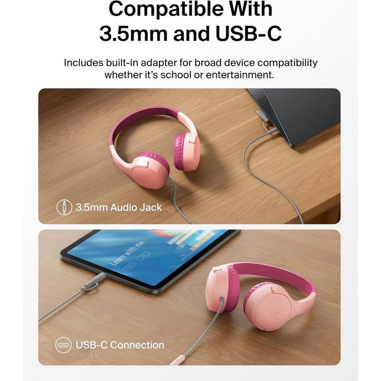 Belkin SoundForm Mini kids headphones pink, UK version