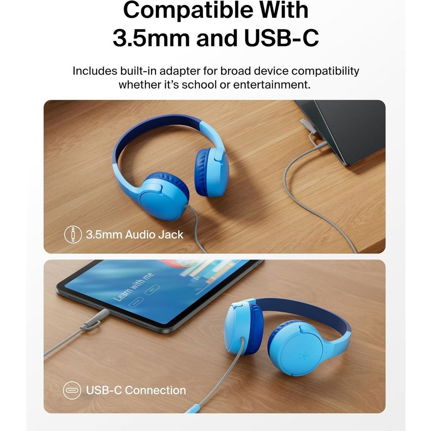 Belkin SoundForm Mini kids on-ear headphones blue - British product