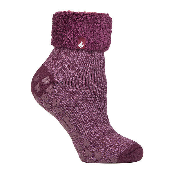 Heat Holders Womens Non Slip Thermal Bed Socks 4-8 UK GOODS Superdrug Rose/ Mauve (Queenstown)  