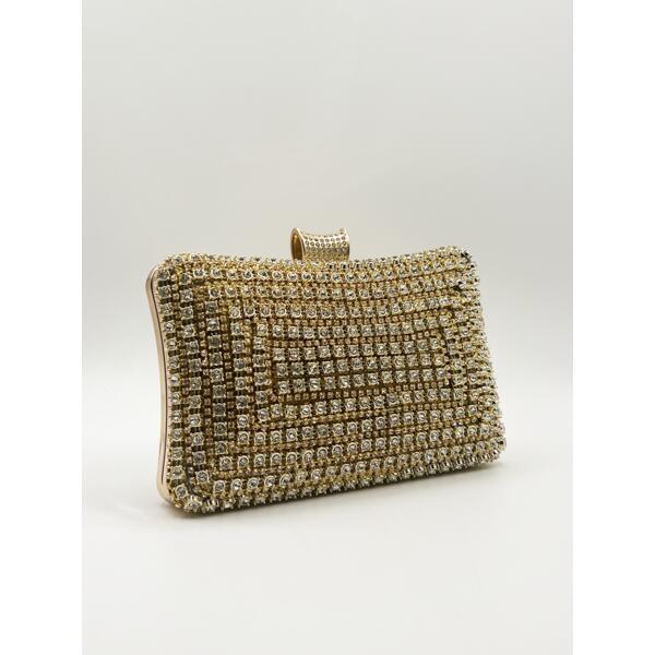 SVNX Gold Diamante clutch bag 20cm - British product