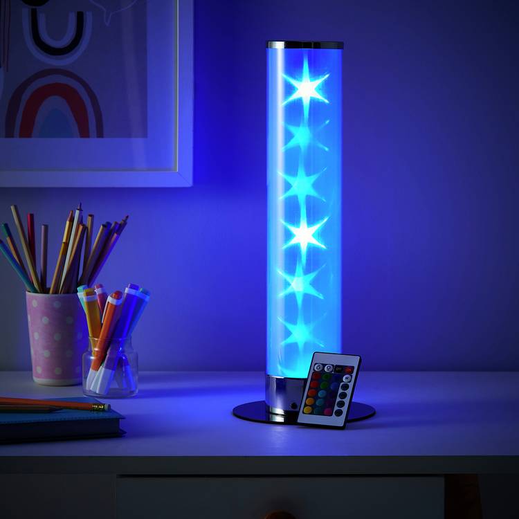 Glow Kids Galaxy LED cylinder table lamp white (British brand)