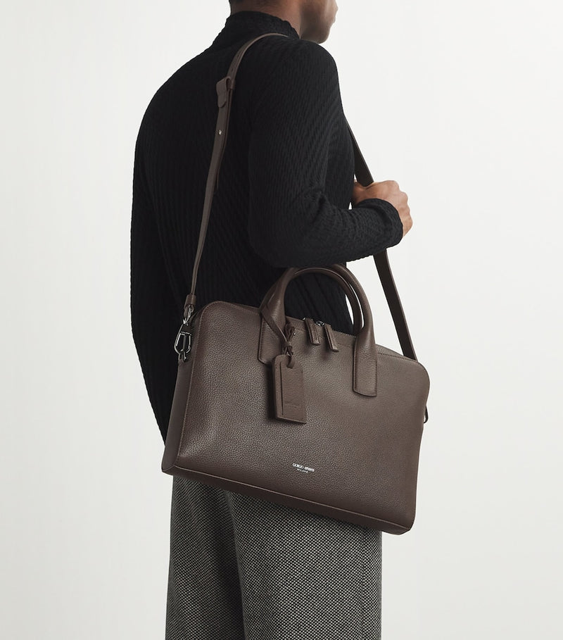Giorgio Armani Italian leather briefcase, UK version