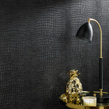 Superfresco Easy Crocodile Black Wallpaper roll, 52cm x 10m (British brand)