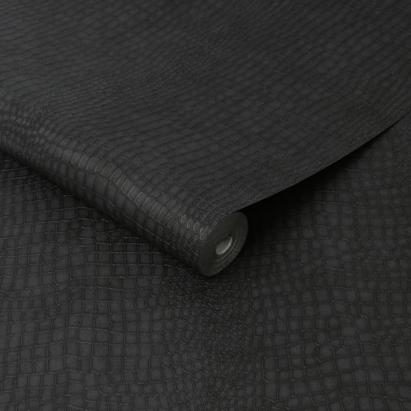 Superfresco Easy Crocodile Black Wallpaper roll, 52cm x 10m (British brand)