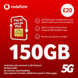 Vodafone SIM card 40GB Pay As You Go - British product