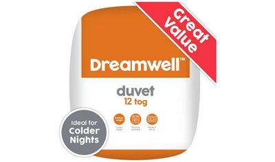 Argos Dreamwell Cold Nights Medium Weight 12 Tog Duvet Kingsize- Buy online at McGrocer