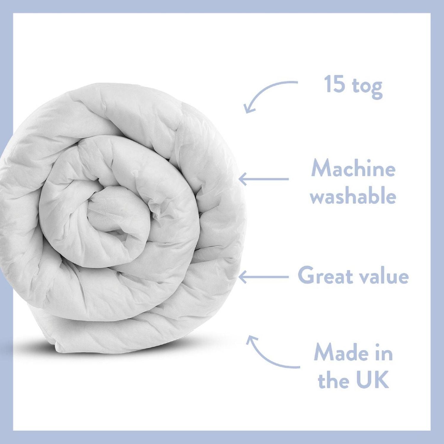 Dreamwell medium weight 15 Tog Kingsize duvet - British product