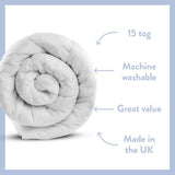 Dreamwell medium weight 15 Tog Kingsize duvet - British product
