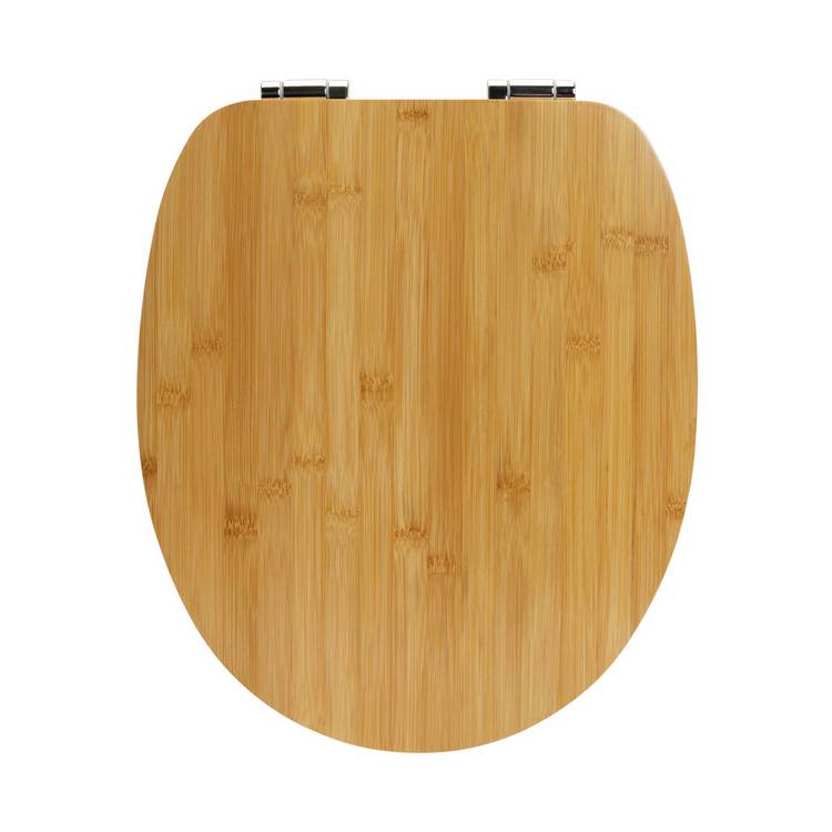 Argos Home bamboo toilet seat with soft close hinges - British product