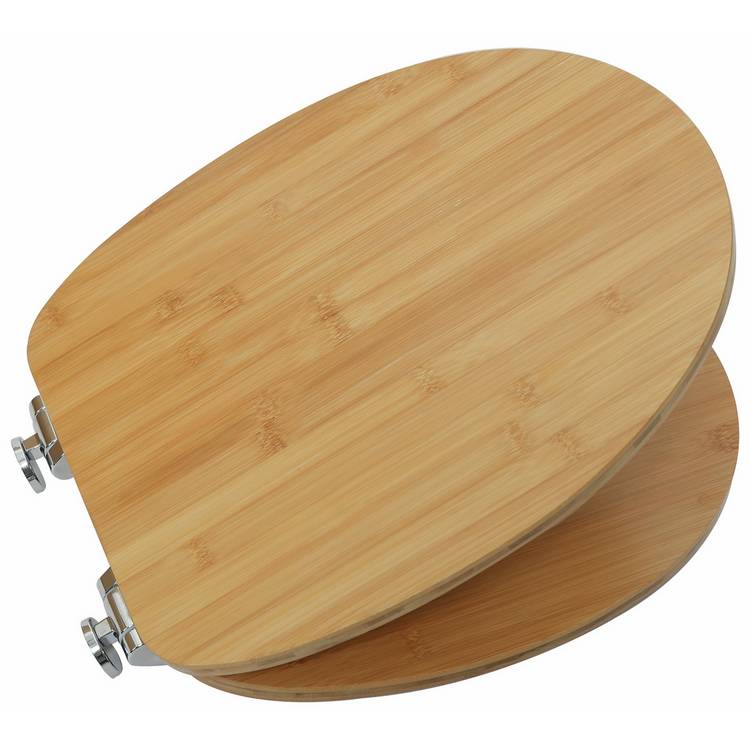 Argos Home bamboo toilet seat with soft close hinges - British product