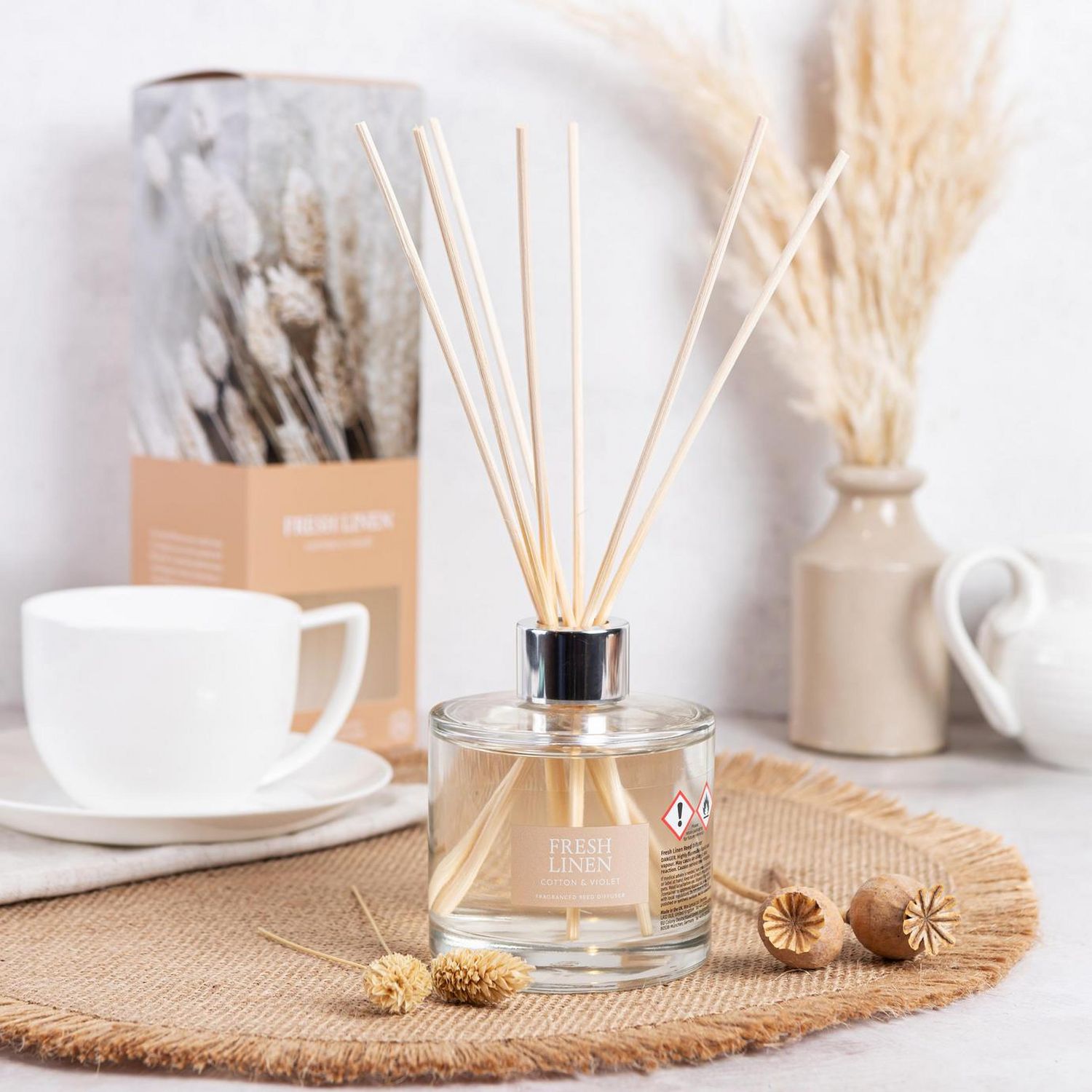 Wax Lyrical Fresh Linen reed diffuser 200ml (British brand)