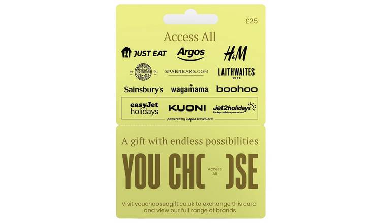 You Choose All Access 25 GBP Gift Card GOODS Argos