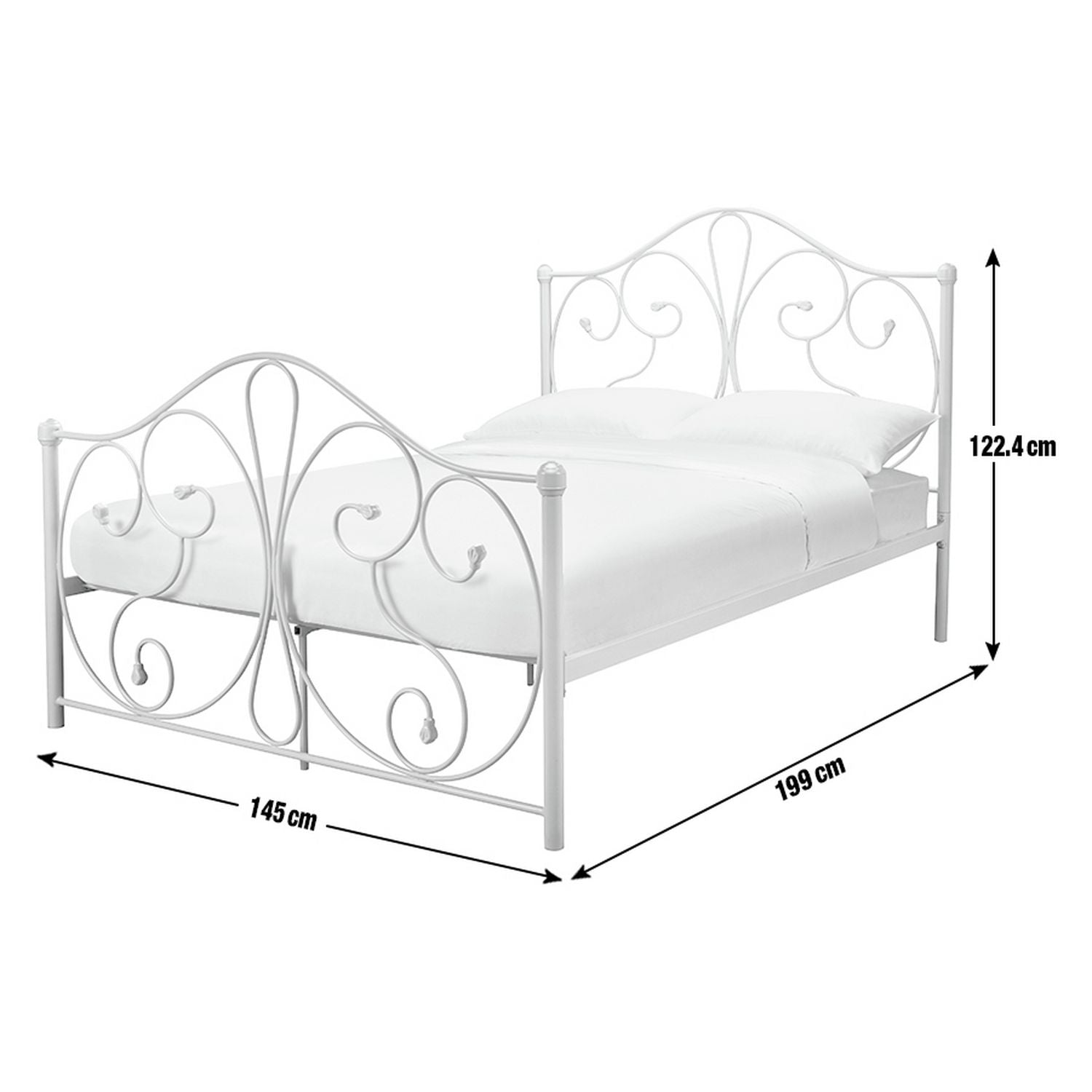 Argos Home white double bed frame - British product