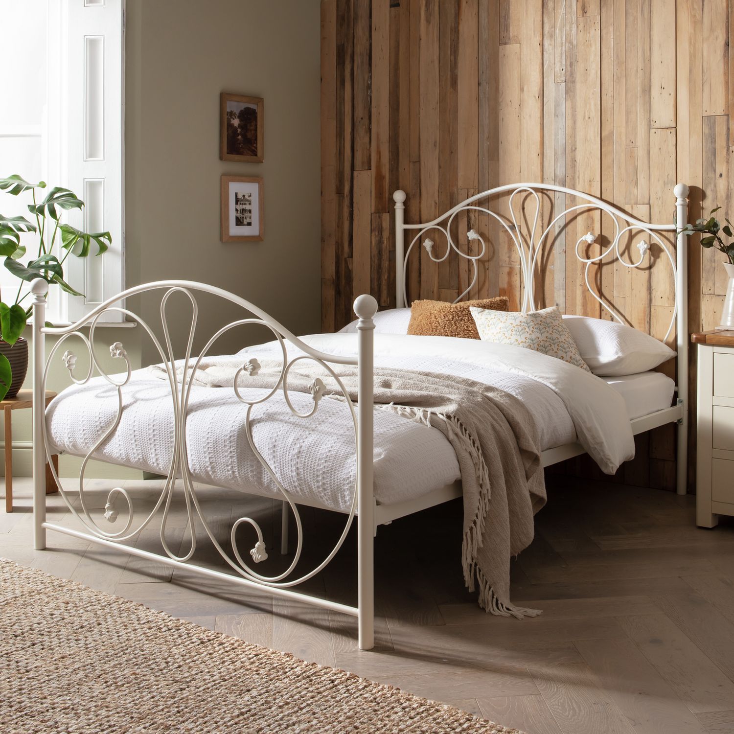 Argos Home white double bed frame - British product