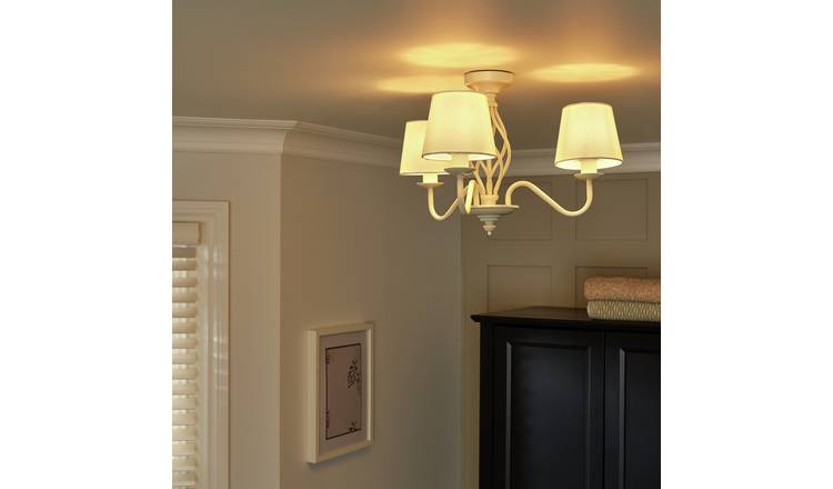 Argos Home Twist Metal Semi Flush Ceiling Light - Cream