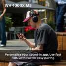 Sony WH1000XM5 Silver over-ear wireless headphones (British brand)