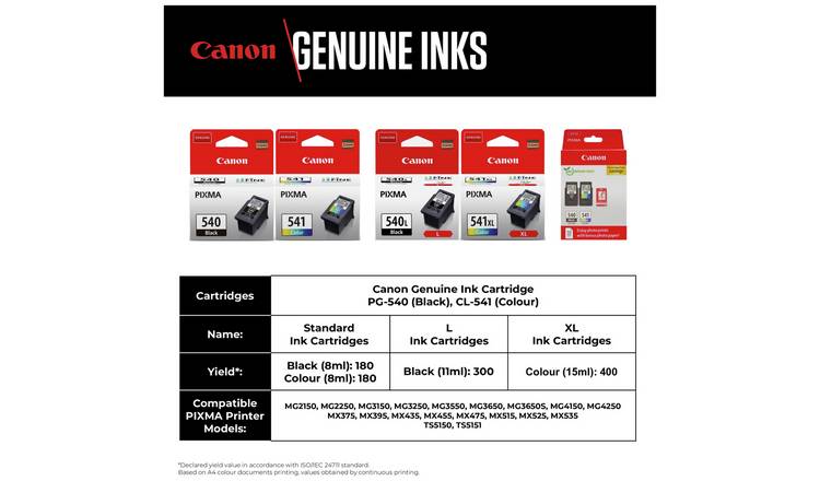 Canon PG-540L black ink cartridge 11ml, imported from the UK