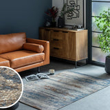 Habitat Distressed Abstract Blue Flatweave Rug 120x170cm, UK version