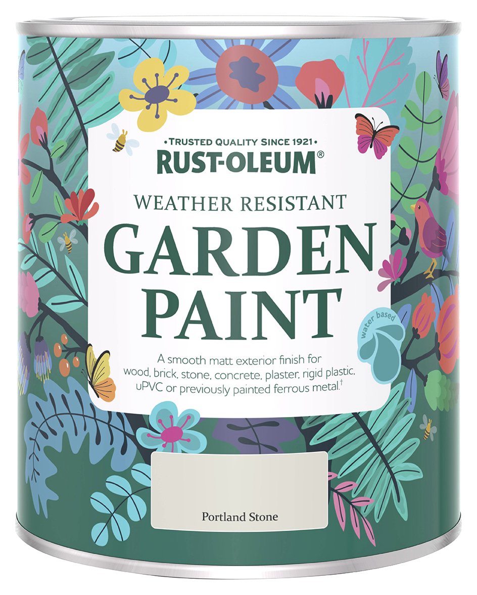 Rust-Oleum Garden Matt Paint Portland Stone 750ml, imported from the UK