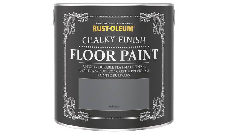 Rust-Oleum Chalky Floor Matt Paint Anthracite 2.5L, imported from the UK