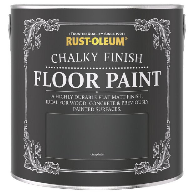 Rust-Oleum chalky floor matt paint Graphite 2.5L - British product