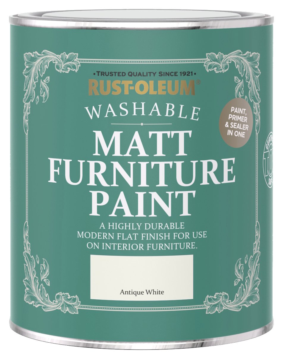 Rust-Oleum Furniture Matt Paint Antique White 750ml, imported from the UK