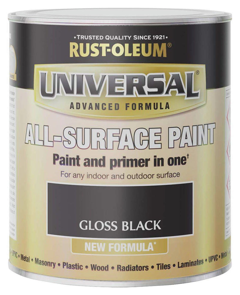 Rust-Oleum black gloss paint 750ml, imported from the UK