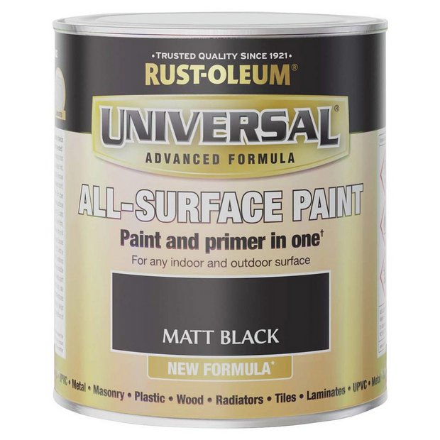 Rust-Oleum Black Matt Paint 750ml, imported from the UK