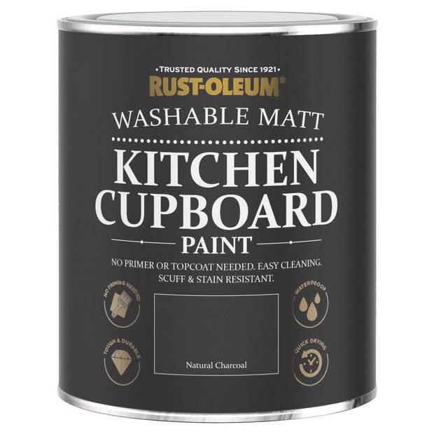 Rust-Oleum Kitchen Cupboard Matt Paint Charcoal 750ml, imported from the UK