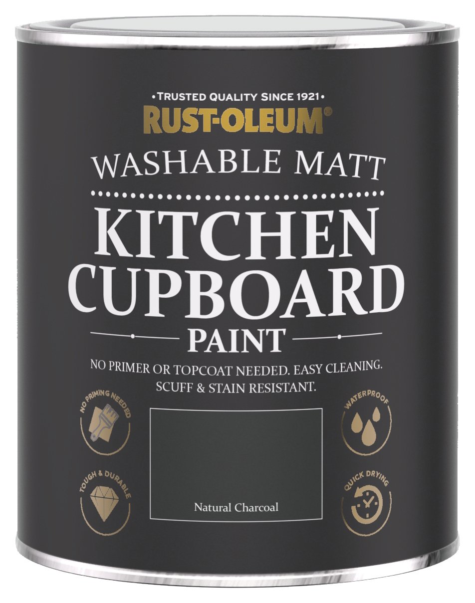 Rust-Oleum Kitchen Cupboard Matt Paint Charcoal 750ml, imported from the UK