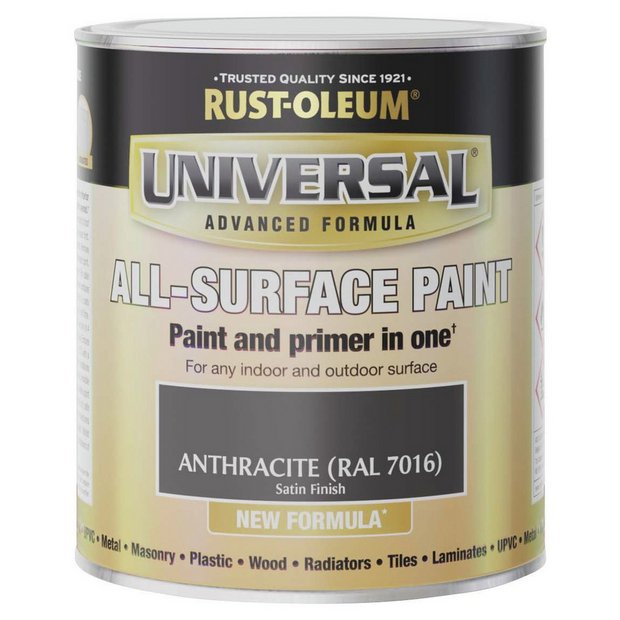 Rust-Oleum grey all-surface satin paint 750ml, imported from the UK